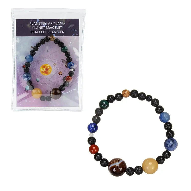 Armband "Planeten", 18,5cm, mit Beschreibungskarte in Pouch