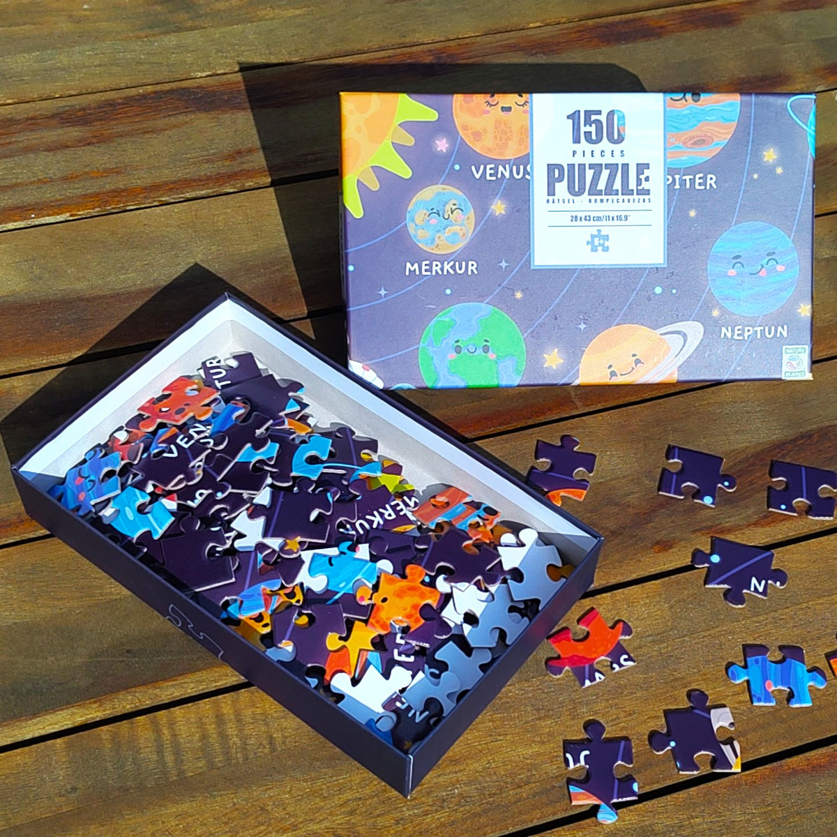 Puzzle "unser Solar System" 150 Teile | Kinderpuzzle mit niedlichem Sonnensystem-Design. Lernspielzeug für Kinder ab 6 Jahren