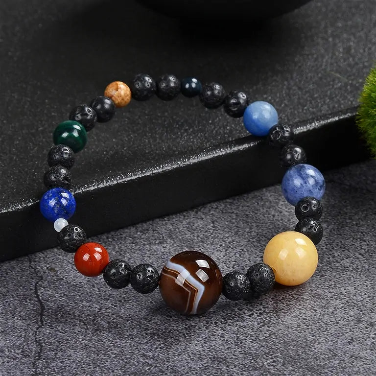 Armband "Planeten", 18,5cm, mit Beschreibungskarte in Pouch