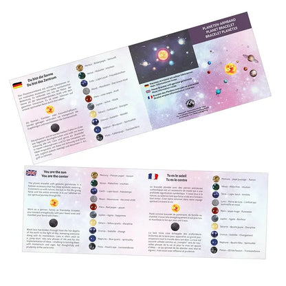 Armband "Planeten", 18,5cm, mit Beschreibungskarte in Pouch