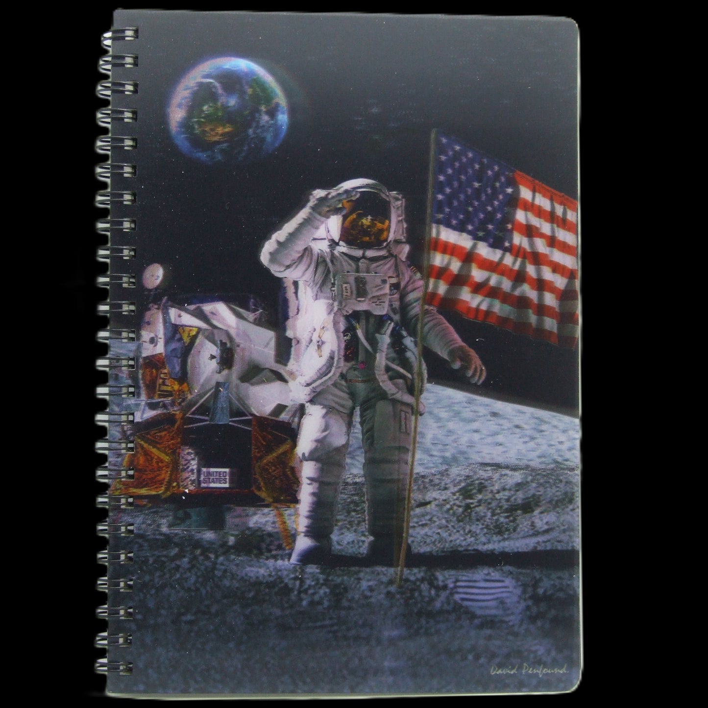3D Notizbuch A6 | Liniertes Ringbuch im Space Design