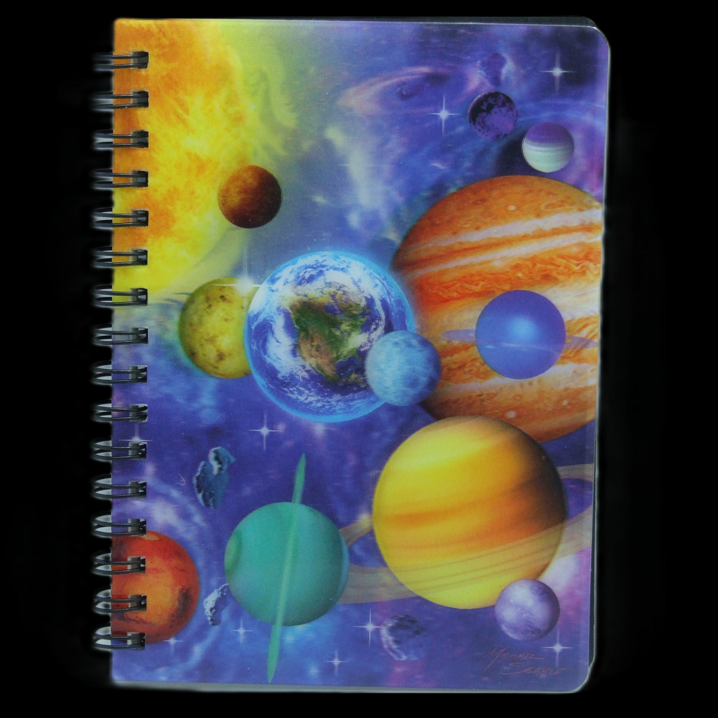3D Notizbuch A6 | Liniertes Ringbuch im Space Design
