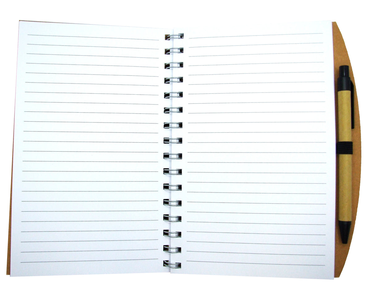 Notizbuch "I need more space" A5 | liniertes Notizbuch aus recyceltem Karton mit Kugelschreiber und integriertem Lineal