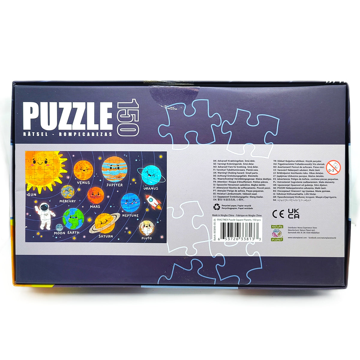 Puzzle "unser Solar System" 150 Teile | Kinderpuzzle mit niedlichem Sonnensystem-Design. Lernspielzeug für Kinder ab 6 Jahren