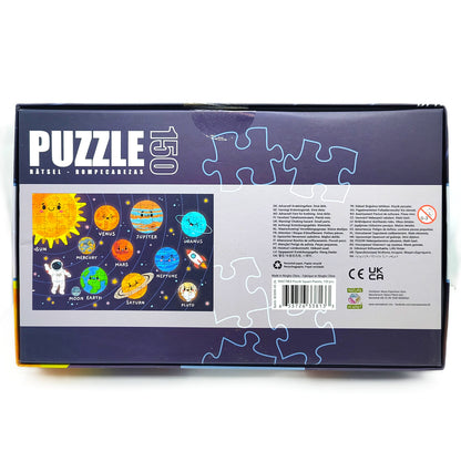 Puzzle "unser Solar System" 150 Teile | Kinderpuzzle mit niedlichem Sonnensystem-Design. Lernspielzeug für Kinder ab 6 Jahren