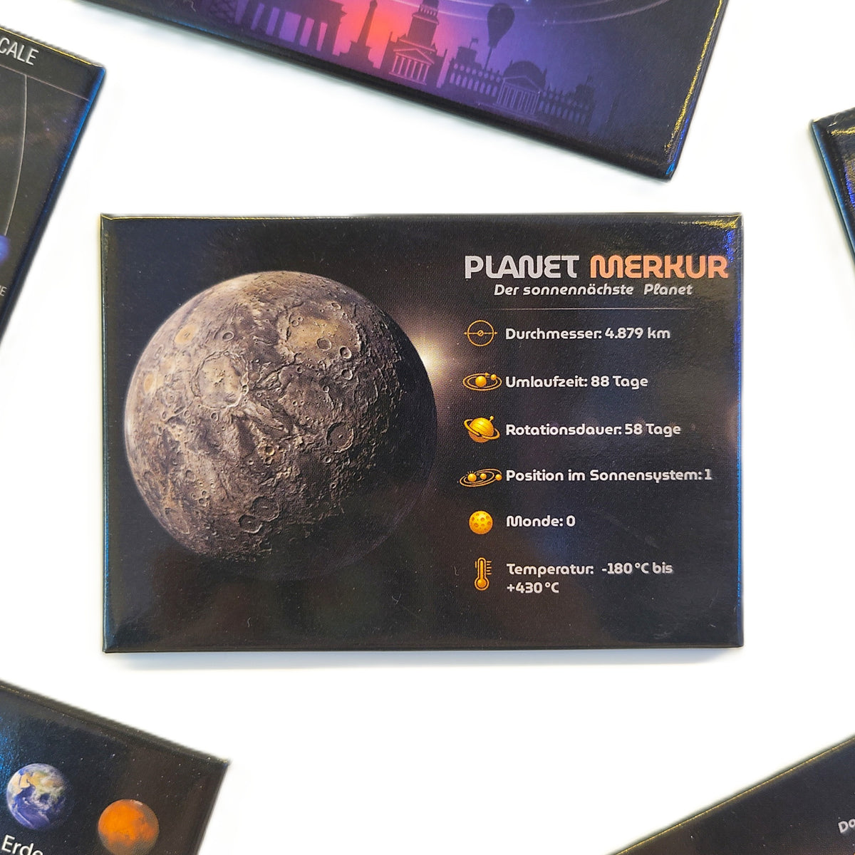 Weltraum Magnete Set - 13-teiliges Sonnensystem Planeten Motivmagnet-Set für Kinder und Astronomiebegeisterte