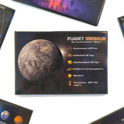 Weltraum Magnete Set - 13-teiliges Sonnensystem Planeten Motivmagnet-Set für Kinder und Astronomiebegeisterte