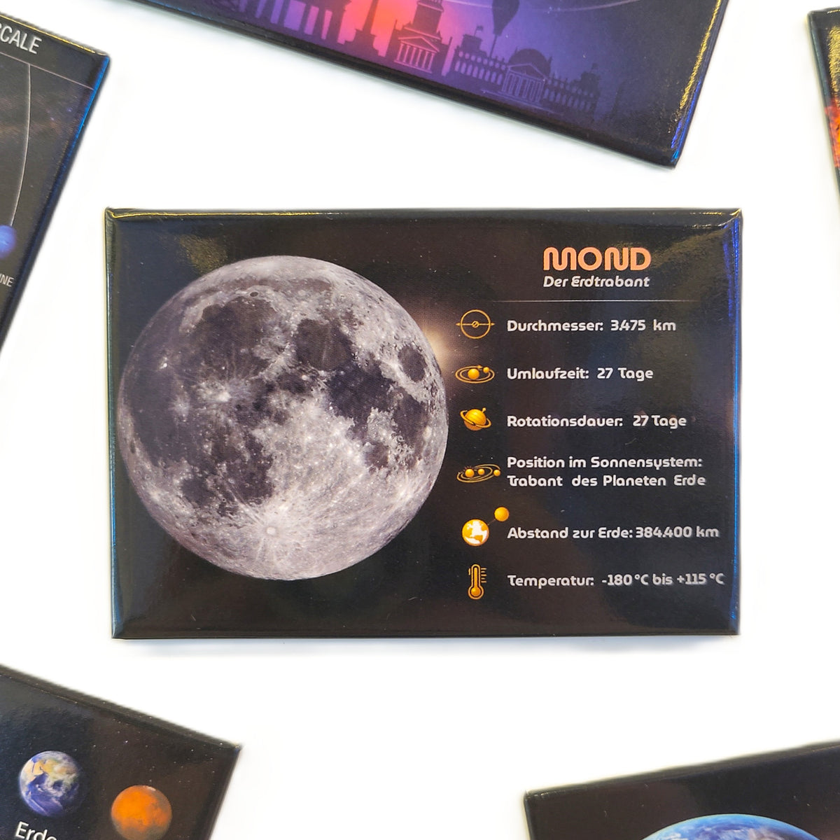 Weltraum Magnete Set - 13-teiliges Sonnensystem Planeten Motivmagnet-Set für Kinder und Astronomiebegeisterte