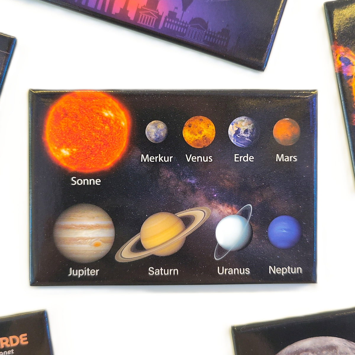 Weltraum Magnete Set - 13-teiliges Sonnensystem Planeten Motivmagnet-Set für Kinder und Astronomiebegeisterte