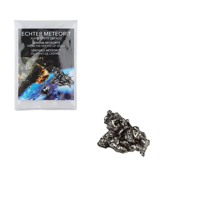 Meteorit mit Zertifikatskarte in Pouch mit Zertifikat