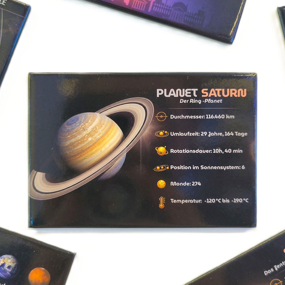 Weltraum Magnete Set - 13-teiliges Sonnensystem Planeten Motivmagnet-Set für Kinder und Astronomiebegeisterte