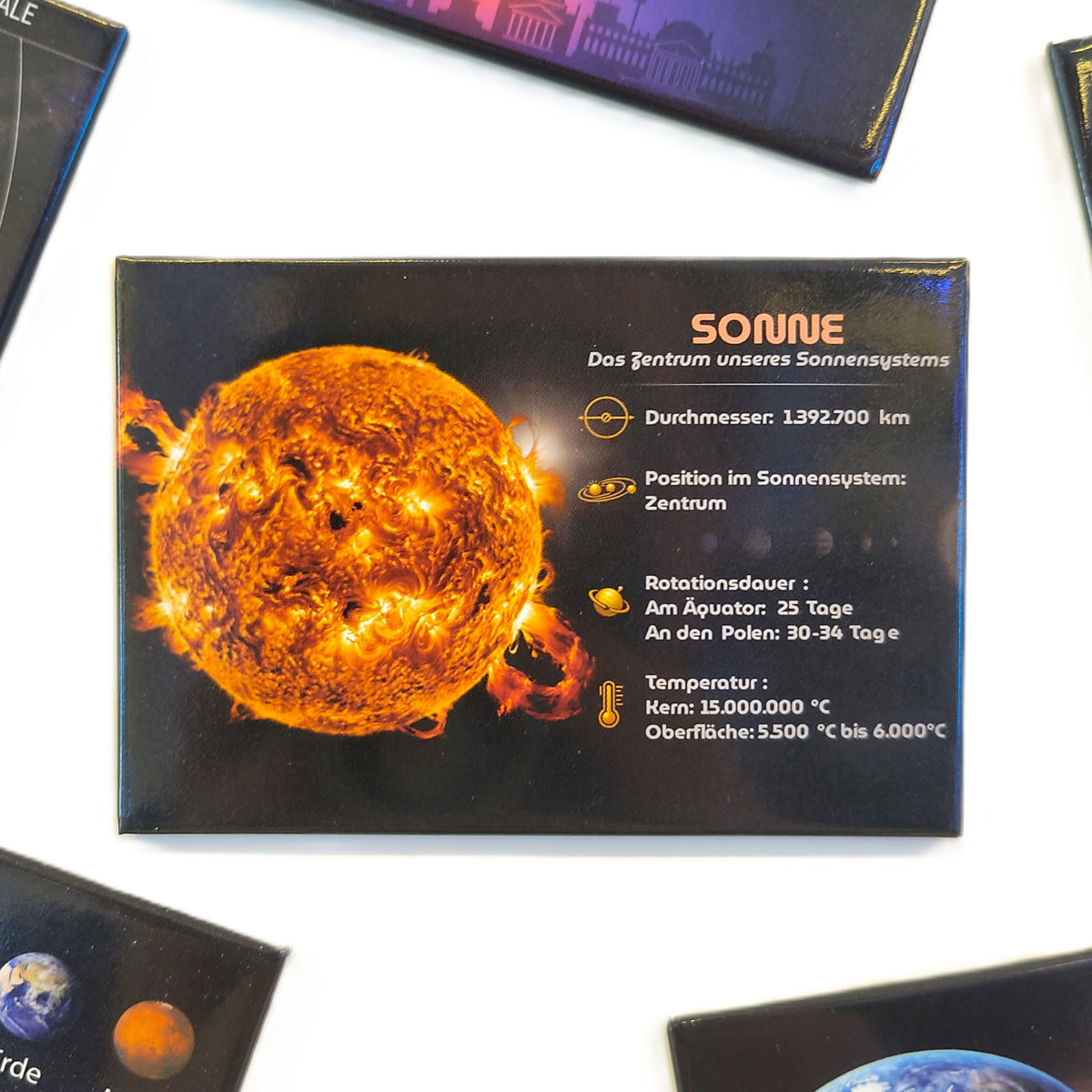 Weltraum Magnete Set - 13-teiliges Sonnensystem Planeten Motivmagnet-Set für Kinder und Astronomiebegeisterte