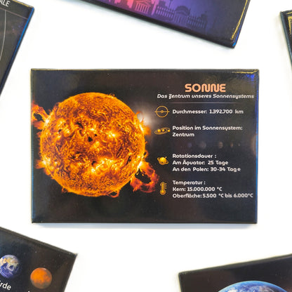 Weltraum Magnete Set - 13-teiliges Sonnensystem Planeten Motivmagnet-Set für Kinder und Astronomiebegeisterte