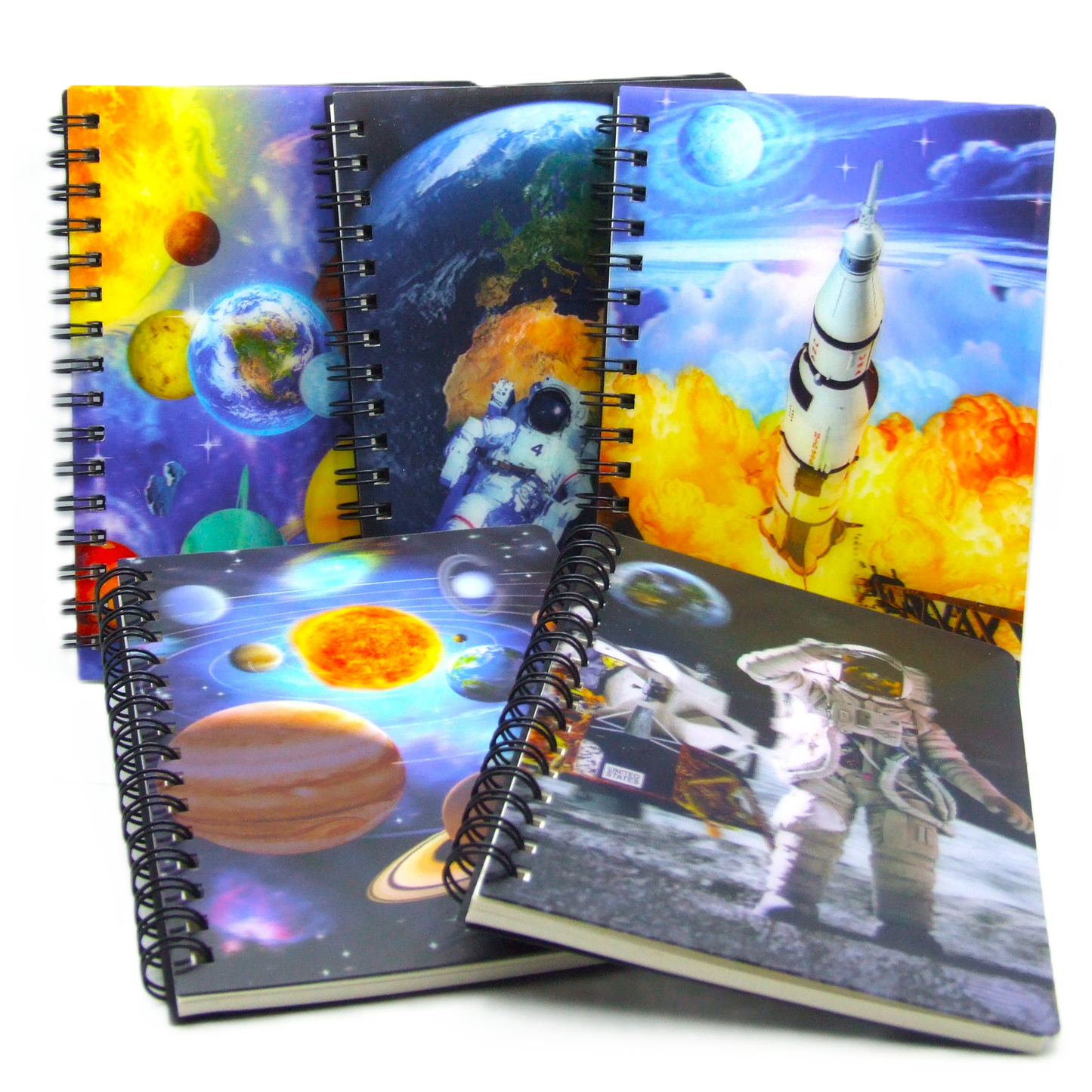 3D Notizbuch A6 | Liniertes Ringbuch im Space Design