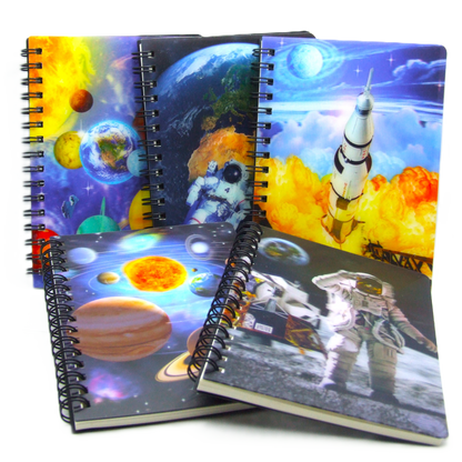 3D Notizbuch A6 | Liniertes Ringbuch im Space Design
