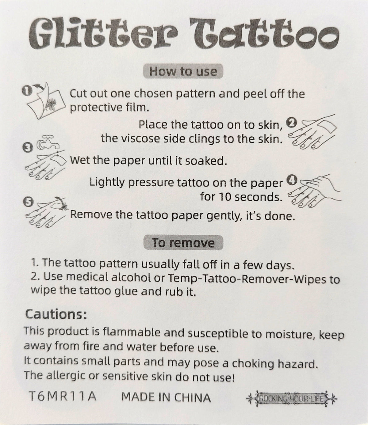 Glitzer Tattoo Set